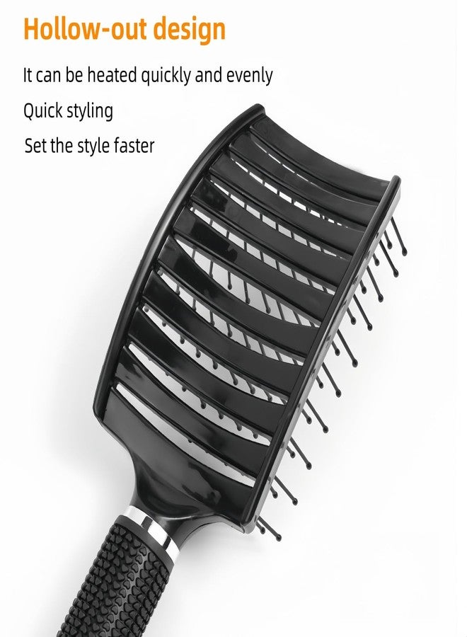 FIXBODY Professional Hair Brush, Curved Vented Design for Quick Blow Drying, Suitable for Women and Men, Paddle Detangling Brush for Wet & Dry, Curly, Thick & Straight Hair (Black-Nylon) - Image 2